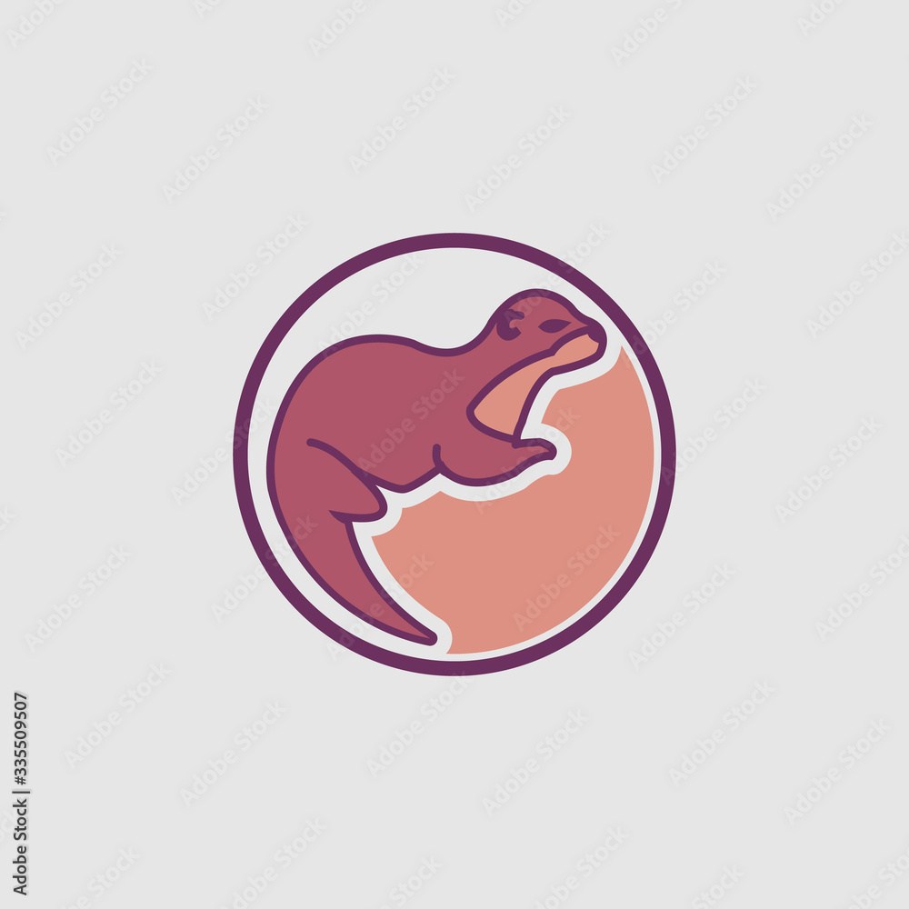 Vector weasel icon symbol on the white background Vector weasel icon symbol on the white background