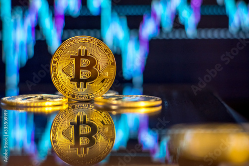 Bitcoin on the background of stock quotes