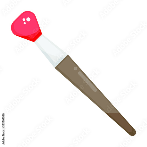 Flat icon of makeup brush, cosmetic accessory 
