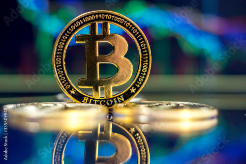 Bitcoin on the background of stock quotes