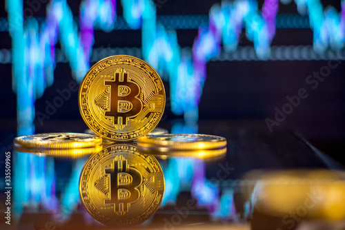 Bitcoin on the background of stock quotes