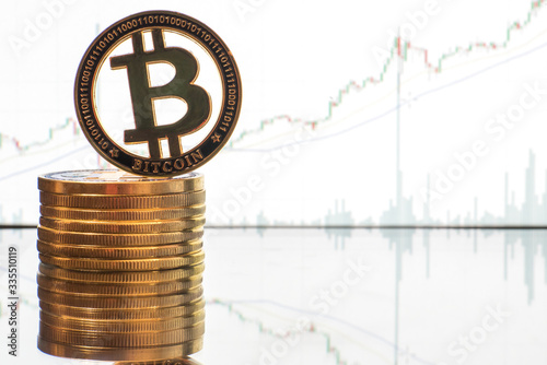 Bitcoin on the background of stock quotes