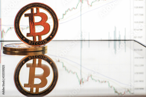 Bitcoin on the background of stock quotes