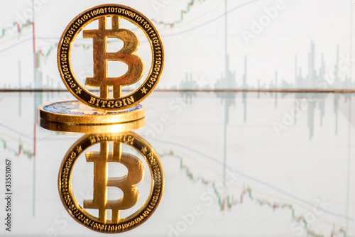 Bitcoin on the background of stock quotes