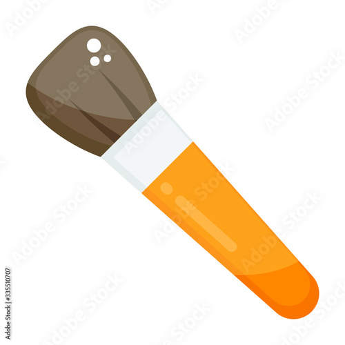 Blusher brush in flat design 