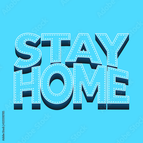 Stay Home Flat minimal Typography