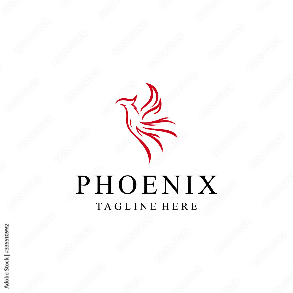 Phoenix bird abstract luxury Logo - Vector logo template