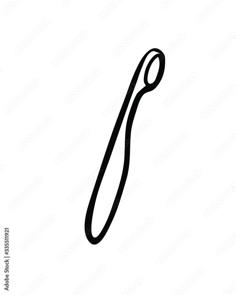 Hand drawn icon. Isolated on the white background vector illustration of toothbrush for flyers, banner, company identify and other paper or digital materials. Health care and tooth's hygiene. Hand drawn icon. Isolated on the white background vector illustration of toothbrush for flyers, banner, company identify and other paper or digital materials. Health care and tooth's hygiene.