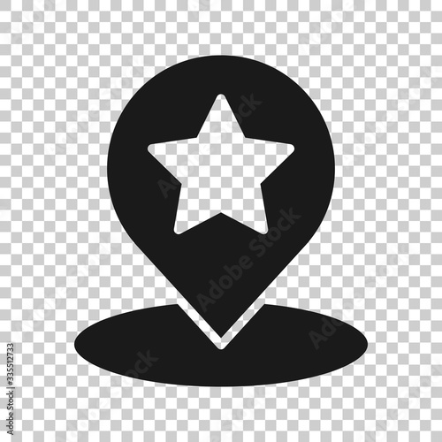 Map pin icon in flat style. gps navigation vector illustration on white isolated background. Locate position business concept.