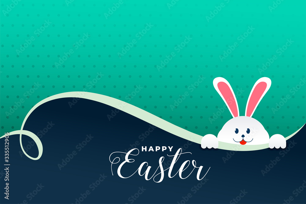 Obraz premium cute rabbit peeping out easter day background