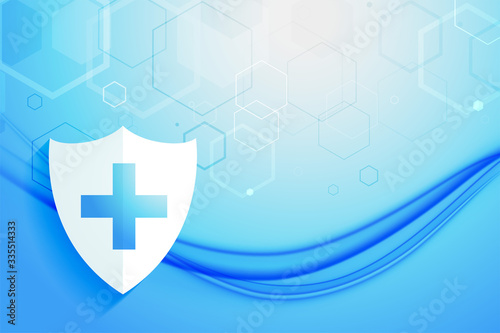 medical healthcare system protection shield background design