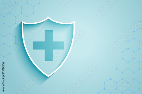 healthcare medical shield background with text space