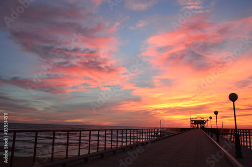 sunset on the sea pier