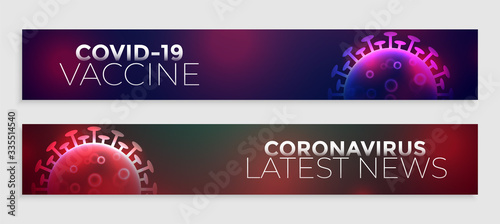 covid-19 coronavirus latest vaccine news banner design