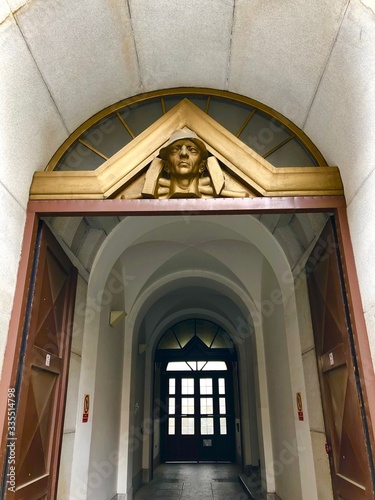Hallway of old communist building in Prague