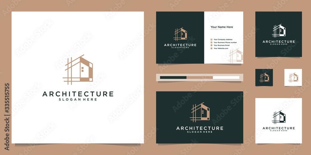 building architecture logo design inspiration - obrazy, fototapety, plakaty 
