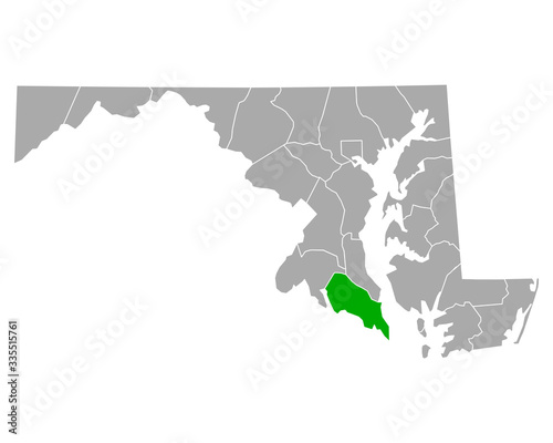 Karte von St Mary in Maryland