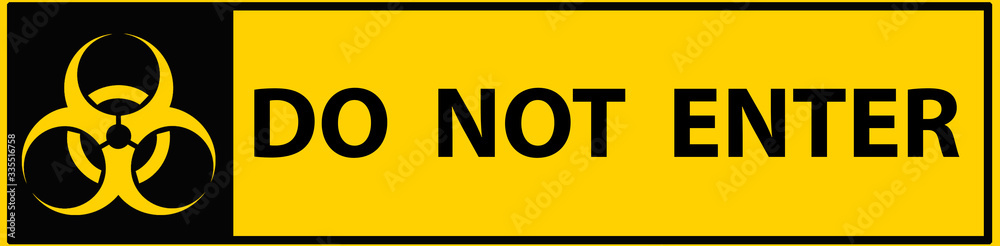 yellow caution sign of biohazard warning, stop Coronovirus design concept yellow caution sign of biohazard warning, stop Coronovirus design concept
