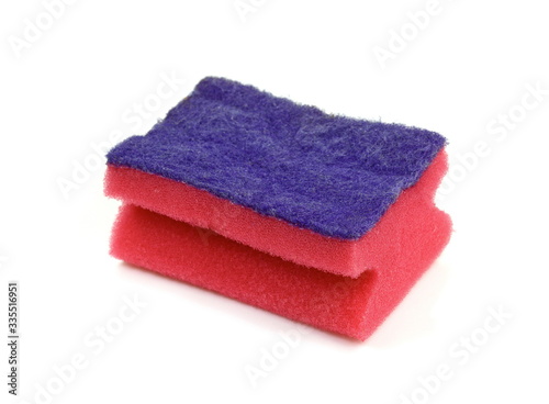 Dishwashing sponge isolate on  white background.