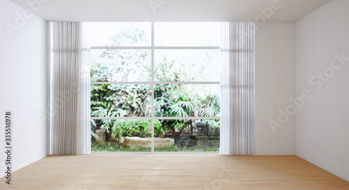 Large luxury modern minimal bright interiors room mockup illustration 3D rendering © 3DarcaStudio
