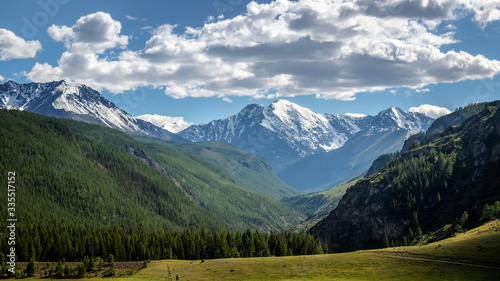 Altai mountain landscape with Chuysky ridge, Russia, June