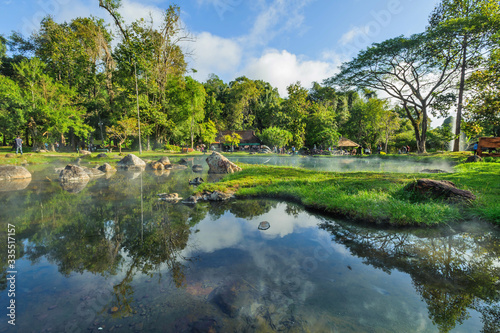 Natural environment hot spring at Jaeson National Park in Lampang  Thailand