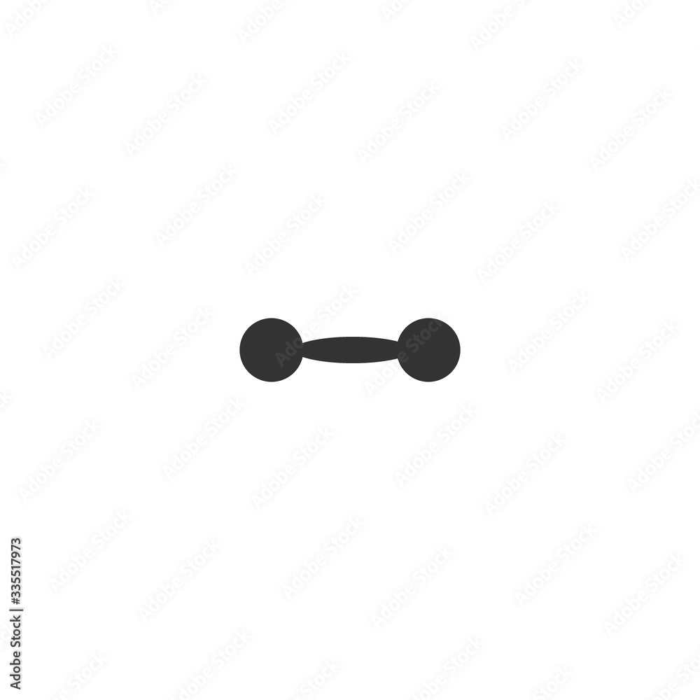 Barbell dumbbell icon. flat vector icon isolated on white. Weightlifting symbol. Dumbell icon.