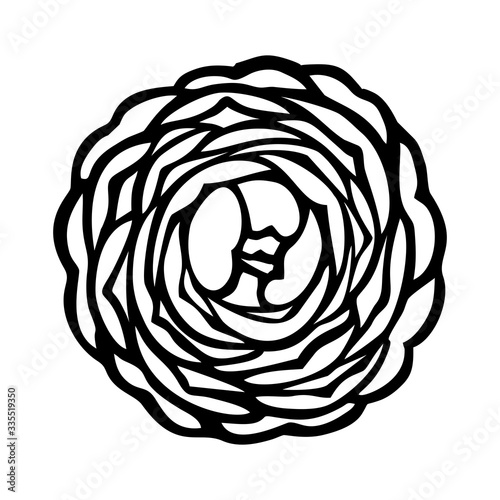 BLOOMING CAMELLIA IN THE VECTOR