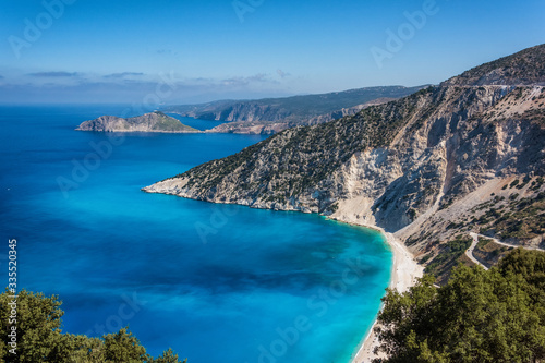 Picturesque view on Myrthos beach Greece, Kefalonia island