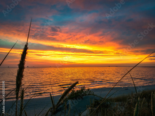 sunset on the lake