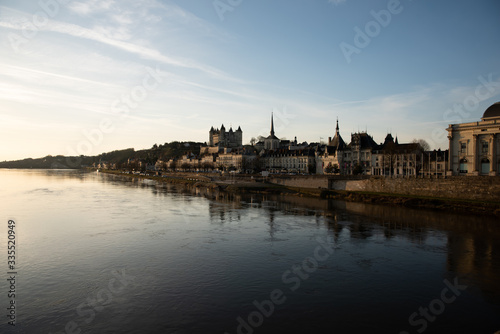 Saumur skyline and Renaissance castle in Val de Loire, France