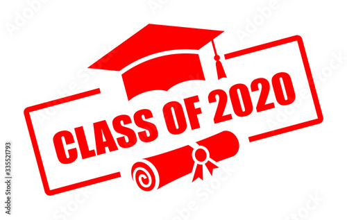 Yearbook emblem class of 2020, vector icon