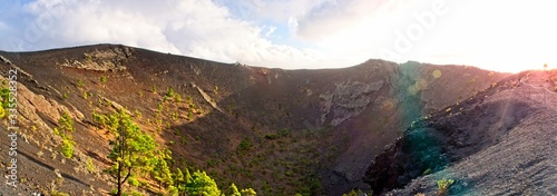San Antonio volcano crater panorama with light bloom