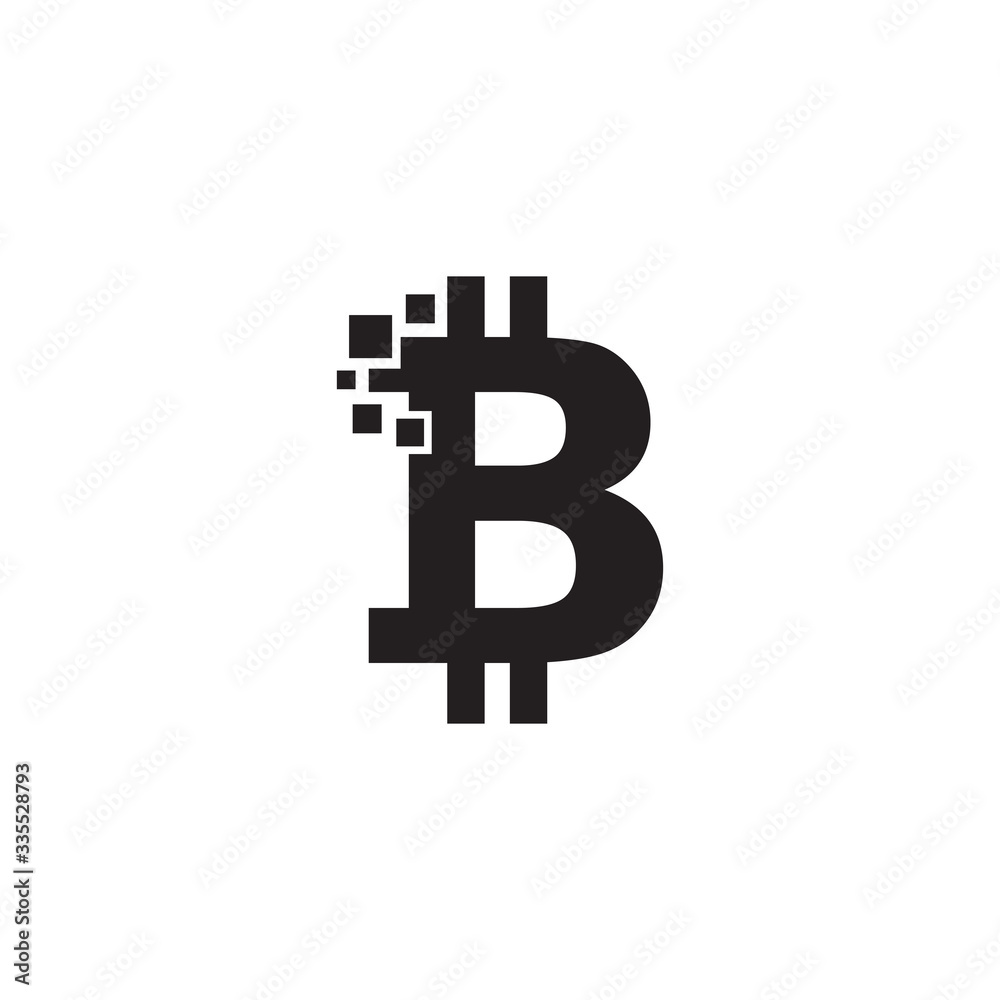 Bitcoin currency icon logo design vector Bitcoin currency icon logo design vector