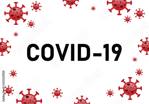 Covid-19 or Coronavirus is The official name from World Health organization WHO. Is the most dangerous virus for the world population and spread rapidly in 2020. logo white background
