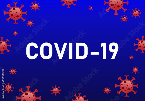 Covid-19 or Coronavirus is The official name from World Health organization WHO. Is the most dangerous virus for the world population and spread rapidly in 2020. logo white background