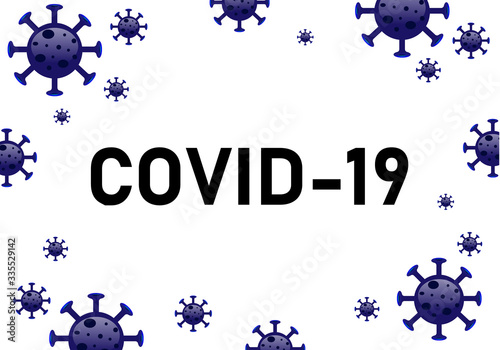Covid-19 or Coronavirus is The official name from World Health organization WHO. Is the most dangerous virus for the world population and spread rapidly in 2020. logo white background