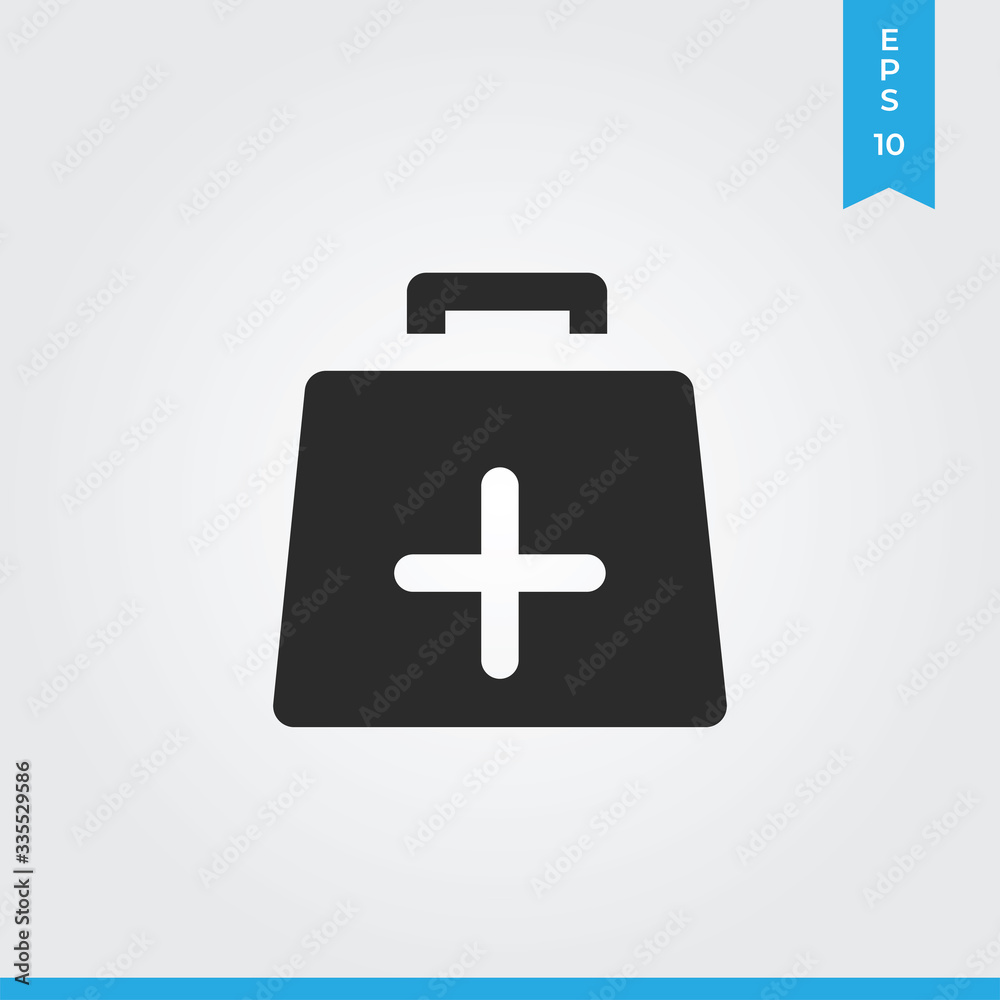 First aid kit vector icon, simple sign for web site and mobile app. First aid kit vector icon, simple sign for web site and mobile app.