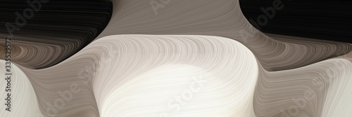 abstract dynamic curved lines surreal designed horizontal header with silver, black and light gray colors. elegant curved lines with fluid flowing waves and curves