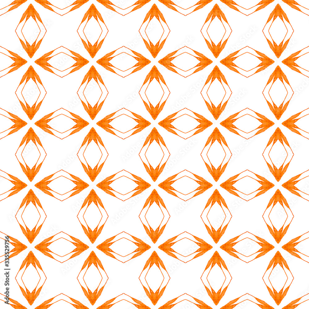 Hand drawn green mosaic seamless border. Orange Hand drawn green mosaic seamless border. Orange