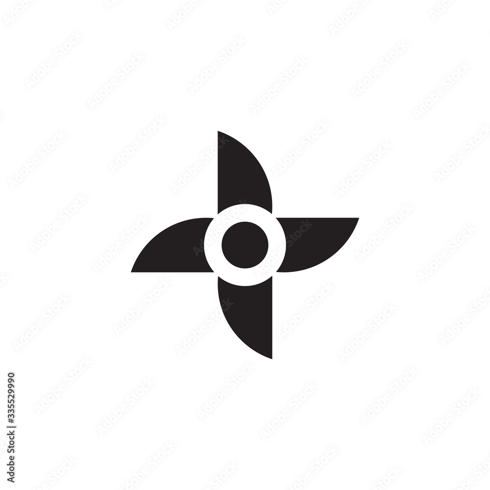 Electric fan propeller icon logo design template Electric fan propeller icon logo design template