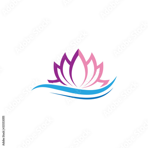 Beauty Vector lotus flowers design logo