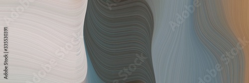 abstract dynamic curved lines surreal horizontal header with dim gray, pastel gray and pastel brown colors. elegant curved lines with fluid flowing waves and curves