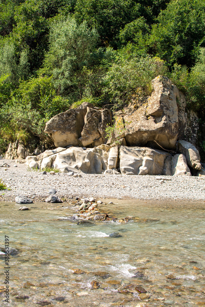 Fototapeta premium View of The Alcantara river and it's rocky bank, Sicily, Italy