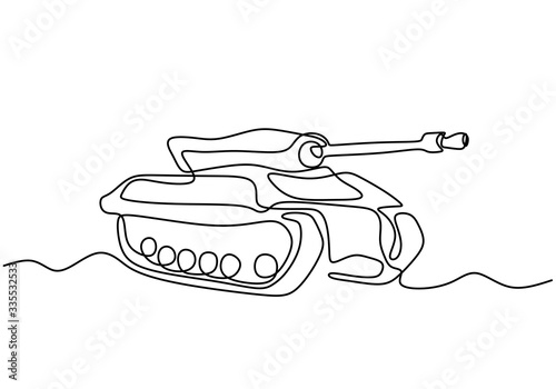 Tank continuous line drawin...