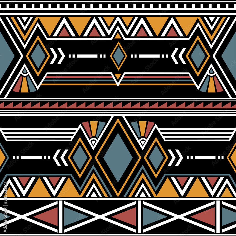 African Print Fabric, Tribal Ethnic Ornament Patchwork Handmade Geometric  Elements Ornament For Your Design, Colorful Afro Textile Fashion Pareo Wrap  Dress, Carpet Batik Background 4655893 Vector Art At Vecteezy