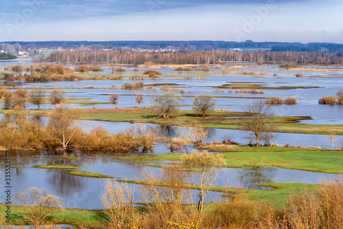 Wiosenne rozlewiska Narwi i Biebrzy. Podlasie. Polska