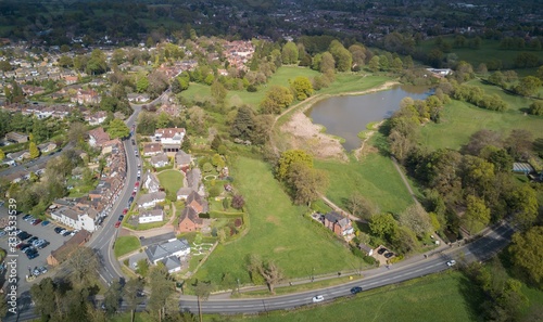 Aerial view of Kenilworth with Abbey Fields, Warwickshire, UK