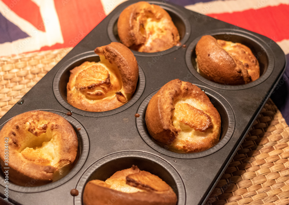 freshly baked Yorkshire puddings freshly baked Yorkshire puddings
