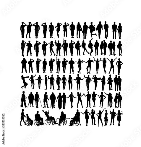 Soldier And Activity People Silhouettes, art vector design
